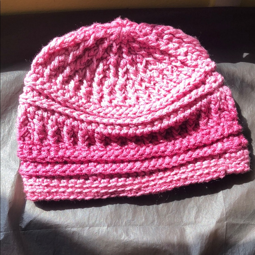 Vibrant Pink Crocheted Beanie Hat - Picture 5 of 8